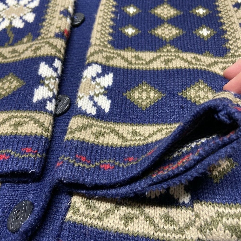 Vintage Esskay Originals Woman 11 M Cardigan Sweater Fair Isle‎ Floral EEC Euro - Picture 8 of 9